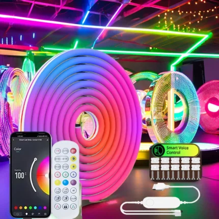 5V Bluetooth RGB LED Neon Strip 1M 2M 3M 5M Tuya 24Key Remote Control 108Leds/M Silicone Light IP65 Waterproof Room Decor Ribbon