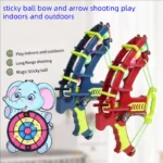 Children's catapult sticky ball bow target toy baby indoor suction cups parent-child interactive throwing shooting dart board gi - Image 3