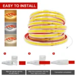AC 220V COB Strip 240Leds/M IP65 Waterproof Driver Build In 10CM Can Be Cut Home Decor Flexible Ribbon Rope Tape LED Light - Image 2