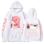 Darling In The Franxx Hot Anime Hoodie Zero Two Eyes Graphic Printed Hooded Women Plus Size Pullover Harajuku Female Sweatshirt - Image 3