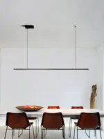 Restaurant chandelier modern simple led long strip island bar light minimalist dining table lamps dining room kitchen chandelier