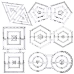 MIUSIE Acrylic Patchwork Ruler and Template Inches Quilting Tools and Accessories Patchwork Craft Tool for DIY Sewing Measure