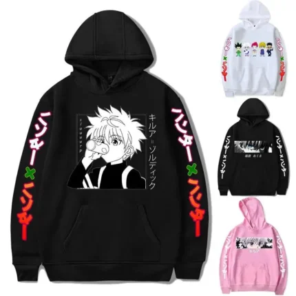 Hunter Killua GON Kurapika Zoldyck Hoodies Print Fashion Sweatshirt Casual Unisex Autumn Winter Fleece Streetwear Tops Male