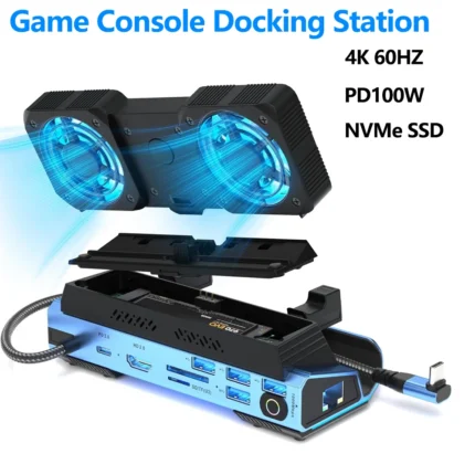 Game Console USB C Docking Station HUB HDMI-Compatible 4K 60Hz PD100W for Steam Deck ROG Ally Nintendo Switch Legion Go