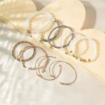 Kirykle 9 Piece Set Luxurious Bracelets for Women Crystal Shiny Adjustable Opening Chain Bracelets Punk Bangle Fashion Jewelry - Image 5