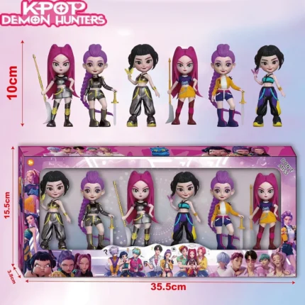 6pcs/Set Kpop Demon Hunters Action Figure Toy Rumi Mira Zoey Sussy Figurine Doll For Fans Gift Boxed