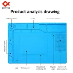 JCD Soldering Mat ESD Antistatic Heat Resistant Insulation Working Silicone Pad Soldering Electronic Equipment Repair Pad - Image 2