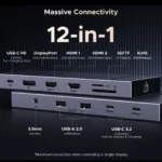 UGREEN 12-in-1 USB HUB Type-C to 2HDMI 4K120Hz DP USB3.2 10Gbps SD/TF RJ45 PD100W for MacBook Dell HP Laptop Accessories Docking - Image 2