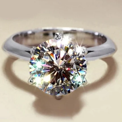 925 Sterling Silve Real Moissanite Ring Grace Banquet Shiny Jewelry Engagement Gift