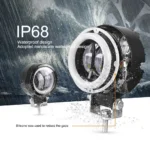 2PC 3 Inch 7D Lens LED Work Light Bar Square Car Headlight Halo For Motorcycle Jeeps ATV SUV 12V 24V Angel Eyes Driving Lights - Image 2