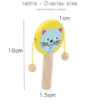 Kids Cartoon Wooden Rattle Drum Handle Clapping Castanets Board For Baby Musical Instrument Preschool Early Educational Toys - Image 4