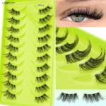 YSDO 3/10 Pairs 3D Mink Fox Eyelashes Natural Soft Cat Eye Makeup Half Fluffy Extensions for Women Soft And Fluffy Lashes