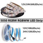RGBWW RGBW LED Strip 12V 24V 60/108/120LEDs/m Waterproof IP21/65/IP67 Flexible 5050 LED Tape Ribbon For Room Decoration - Image 2