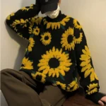 2024 Sweater Winter Sunflower Warm Baggy Fashion Male O-Neck big Pullovers Sweater Men Loose Casual Sweater Thick Knitted Unisex - Image 5