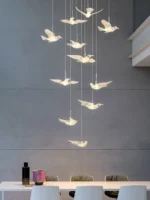 Hotel Lobby Staircase Swallow Bird light Rotating Staircase Light Villa Duplex Exhibition Hall Bar Counter Decorative Chandelier - Image 3