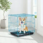 Folding Metal Crate, Cage Crate with Removable Tray, Wire Kennel Cage Segregation Cage Crate ( Blue, ) - Image 3