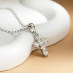 Serenity 0.6ct D Color Moissanite Cross Necklace For Women Anniversary Gift S925 Silver Crucifix Pendant Neck Chain Fine Jewelry - Image 3