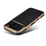 Case for IPhone 17 17Pro 17proMax Crocodile Pattern Cowhide Leather Wireless Charging Electroplated Shell - Image 4
