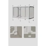 DIY Dog Playpen Puppy Cat Rabbit Ferret Transparent Pet Pen Easy Assemble Whelp Crate Kennel Cage Enclosure with Wheels - Image 6