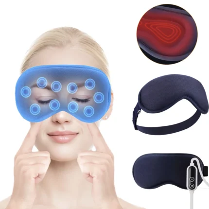 6-Mode Massage 3-Level Hot Compress Eye Mask For Sleep, 3D Vibration Eye Massager For Eye Care Eye Relax, Dark Circle Relief