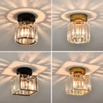 Creative Crystal Ceiling Light Black/Gold Modern Crystal Ceiling Lamps for Living Room Hallway Aisle Bedroom Indoor Lighting - Image 2