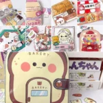 Colorful DIY Waffle Quiet Book Bread Paper Snack Bar Sticker Game. Handmade Toy Fried Chicken Cartoon Busy Book - Image 2