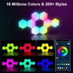 RGB LED Hexagon Light Bluetooth Indoor Wall Light APP Remote Control Night Light Computer Game Room Decoration Bedroom Bedside - Image 3