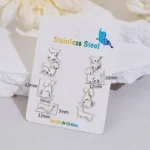 4Pairs/Lot Multiple Stainless Steel Dog Stud Earrings Set for Girls Party Gift Cartoon Sausage Dog Corgi Earing Everyday Jewelry - Image 5