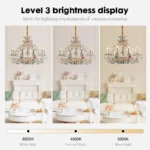 European floral design Chandelier Modern rose decorative chandelier lighting Nordic living room ceramic flower chandelier - Image 3