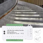 Stair 16 Channel LED Controller Motion Sensor Light Strip Dimming Light Indoor DC12V-24V Smart Sensor Controller for Stair Light