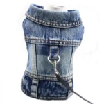 Pet Dog Denim Jacket Dark Wash Sleeveless Towable Jeans Vest Coat for Small Medium Dogs Cat Puppy Spring/Autumn Clothes Apparel - Image 2