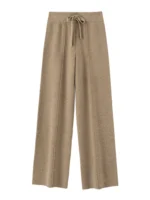 Autumn Winter Luxury Women 100% Merino Wool Wide Leg Pants Simple Soft Warm Cashmere Knitted Trousers Loose Casual Pants - Image 3