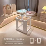 Transparent Pet Playpen for Small Medium Dogs Indoor Puppy Pen with Door Portable Fence Kennel Foldable Cage for Puppy Kitten - Image 5