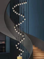 Modern Pendent Lamp Designer Crystal Suspended Staircase Pendant Light Living Room Ceiling Villa Pendant Restaurant Chandelier - Image 3