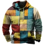 New Retro men's Hoodie 3d Plaid Printed Color Hoodie Sweatshirt Long Sleeve Pullover Street Men Casual Loose Top Comfortable - Image 4