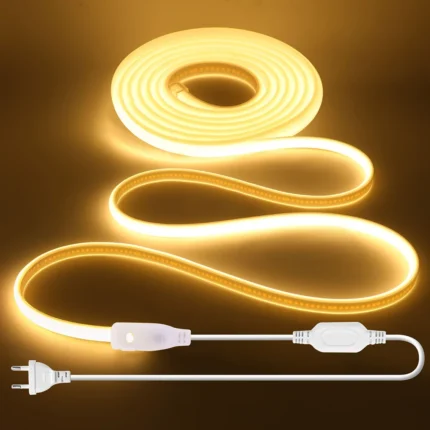 Dimmable 220V COB LED Neon Strip Light Switch Dimmer Power Kit 5m 10m 30m 3000K 4000K 6000K 288 LEDs Flex Tape 0.5m Waterproof