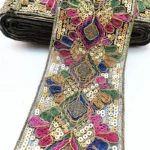 1 Yards Sequin Lace Trim Lace Fabric DIY Embroidery Ribbons for Garments Headdress Wedding Decor Sewing Handmade Supplies - Image 3