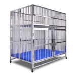 Large Crate Dog Cage Stainless Steel with Solid Pattern Pallet Tray Type - Image 2