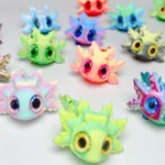 3D Printed Salamander Figures Animal Toys Multi-Joint Movable Simulation Eyes Fidget Toys Home Accessories Desk Decor Kids Gift