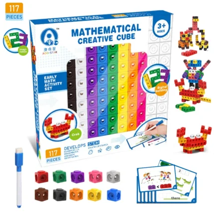 117PCS Magic Cube Puzzle Building Blocks Colors Shape Recognition DIY Building Blocks Toy Arithmetic Logical Skills Training