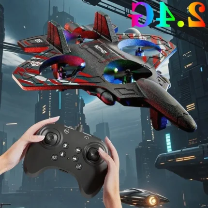 With Lights Glider Flying Helicopter RC Hobby Jet Plane 2.4G Stunt Remote Control Foam Fighter Airplane Toy Drone with Light