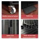 Household Indoor and Outdoor Dog Cage Large Dog Medium Dog Cage with Toilet Golden Retriever Labrador Cage Pet Supplies House - Image 2