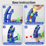 Foam Ball Shooting Toy Bow – Safe Archery Blaster with Soft Balls & Target Cans for Kids Outdoor Indoor Play - Image 3