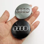 Car Styling Badge Wheel Center Hub Cap, Rim Caps, Auto Accessories, Audi Emblem, 4B0601170, A1 A3 A4 A5 A6 60mm Black Grey 4Pcs