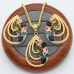 Sunnice Quality Fashion Women Jewelry 5in1 Set Diamond Zircon Romantic Vantage Large Earring Necklace Big Ring Drop Style - Image 3