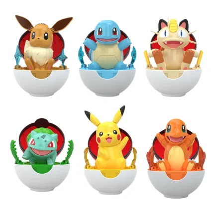 Pokemon Figure Bulbasaur Eevee Charmander Squirtle Pikachu Piplup Cubone Mimikyu Jigglypuff Poke Ball Pokeball Toy Ornament Doll