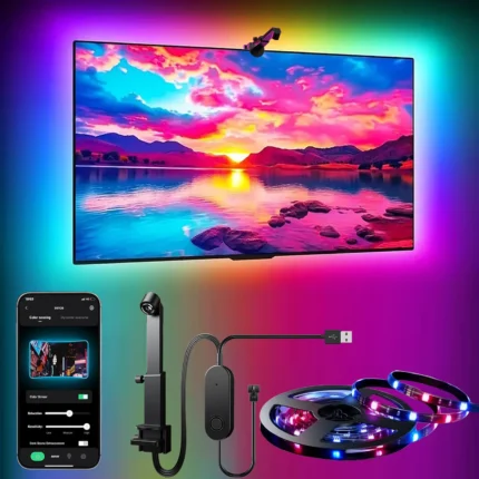 EISSLOLY APP Control Colorful Light Strips, LED Gaming TV, Smart Backlight, Suitable for TV Living Room Atmosphere Decoration