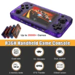 R36H Retro Handheld Console 3.5 inch IPS Screen Open-Source Linux System Portable Classic Game Consoles 64G Video Player Game