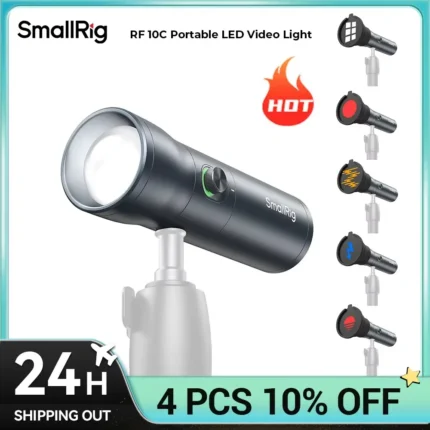 SmallRig Portable Focusable RF 10C LED Video Light 4 Colors Mini spotlight 10W CRI 96 TLCI 98 for Weddings Live Streaming Video
