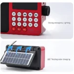 Solar FM Radio Portable Bluetooth Speaker with LED Light support Recording TF Card USB Play Wireless Speaker Radio FM Receiver - Image 3